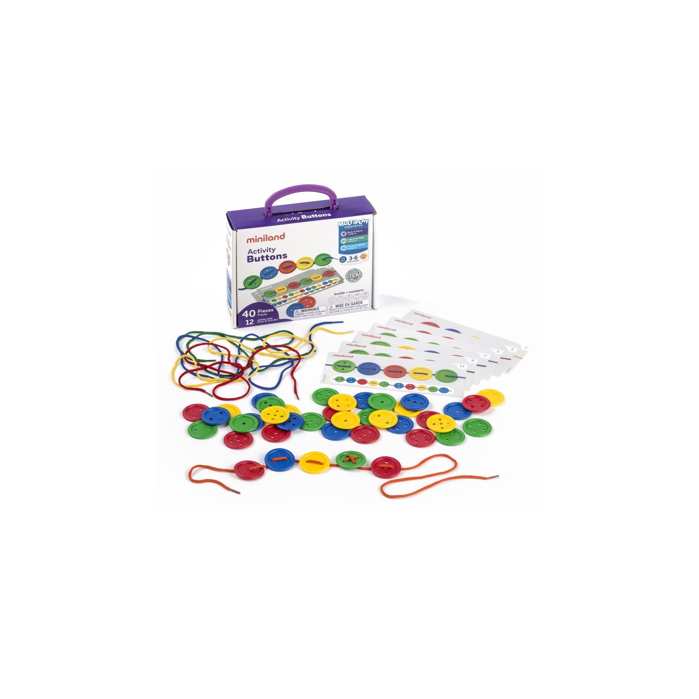 Miniland Activity Buttons, 57 Pieces