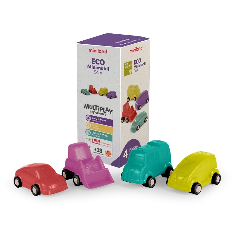 Miniland ECO Minimobil, 3.5", Set of 4