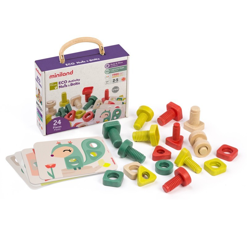 Miniland ECO Nuts & Bolts, 28 Pieces