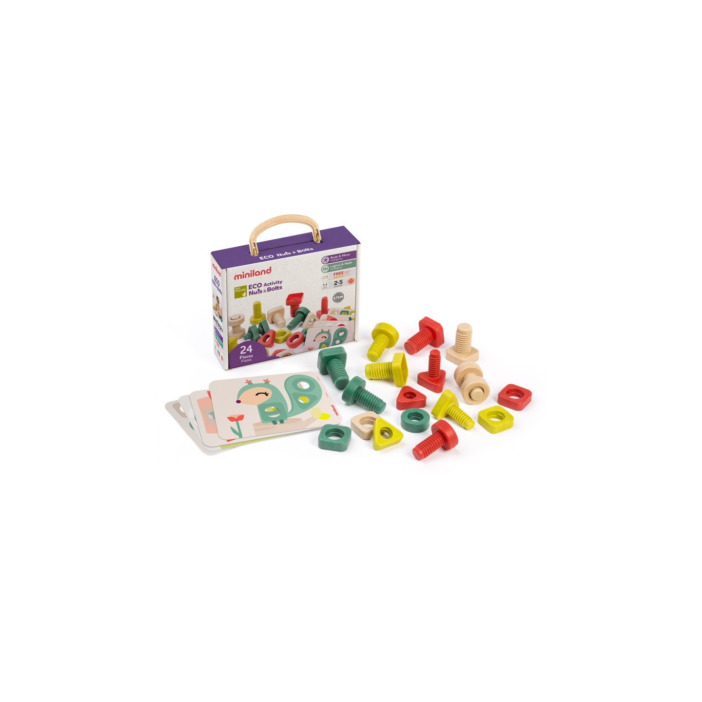 Miniland ECO Nuts & Bolts, 28 Pieces