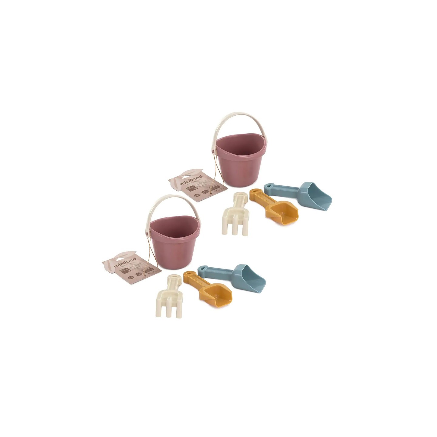 Miniland ECO Baby Sand Set, Pastel Colors, 4 Pieces Per Set, 2 Sets