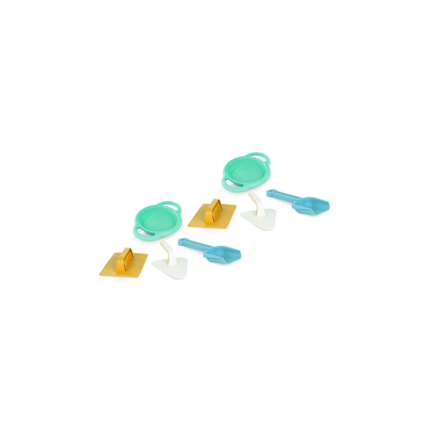 Miniland ECO Toy Sand Construction Set , Assorted Colors, 4 Pieces Per Set, 2 Sets