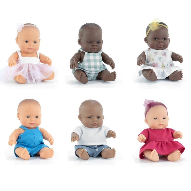 Miniland My Friends & Me Dolls, 8-1/4" Dressed, Set Of 6