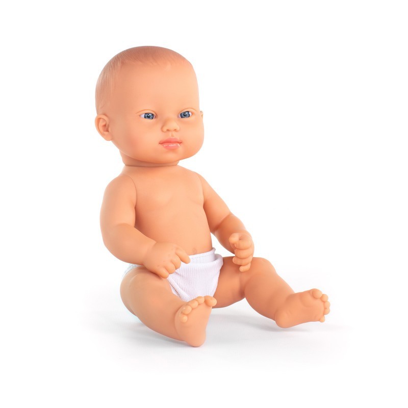 Miniland Baby Doll Caucasian Girl with Down Syndrome, 12-5/8"