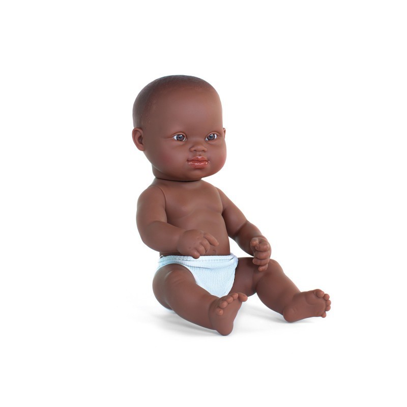 Miniland Baby Doll African Boy with Down Syndrome, 12-5/8"