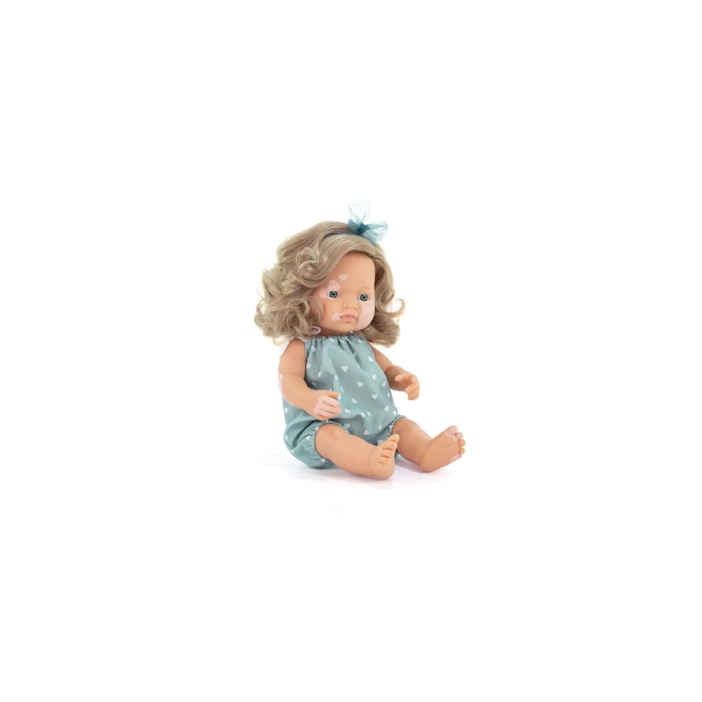 Miniland My Friends & Me Baby Doll, Caucasian Girl With Vitiligo, 15", Boxed
