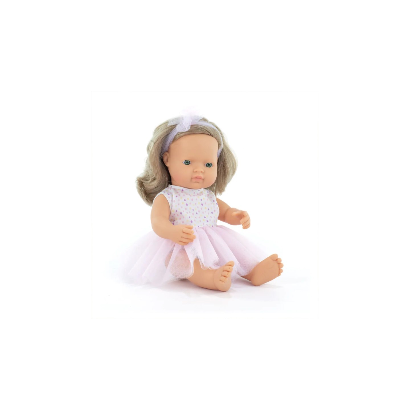 Miniland My Friends & Me Baby Doll, Dark Blonde Girl, 15", Boxed