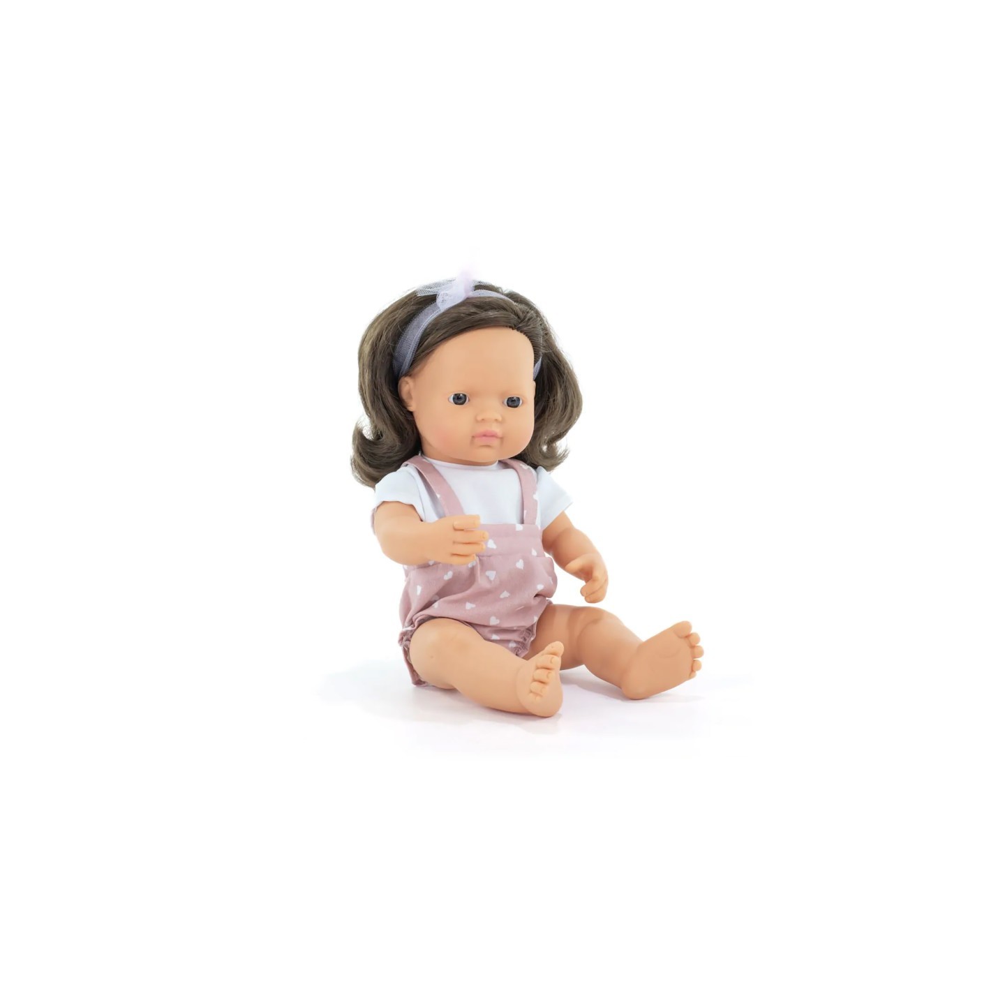 Miniland My Friends & Me Baby Doll, Brunette Girl, 15", Boxed