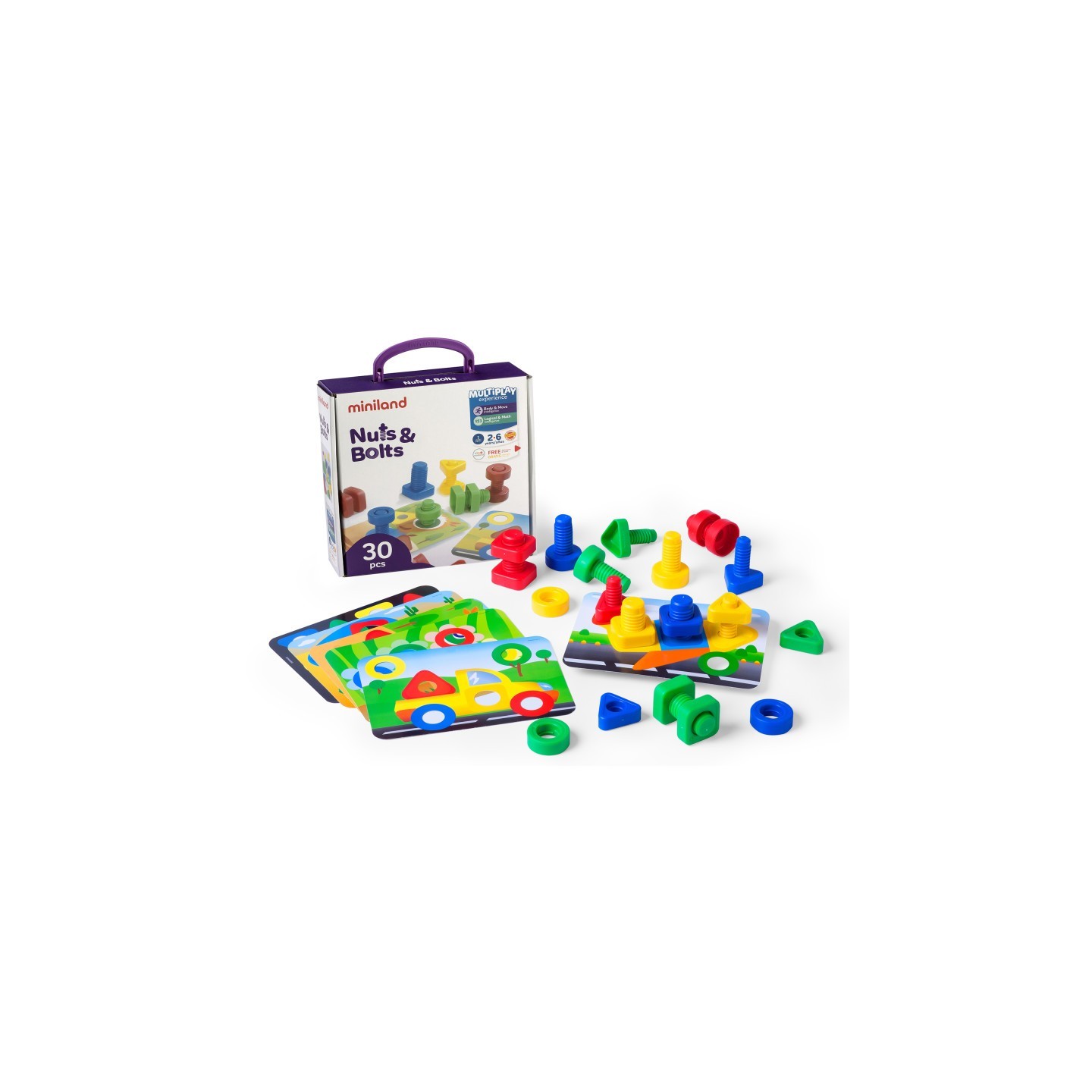 Miniland Nuts & Bolts School Activity Set, 24-Piece Set