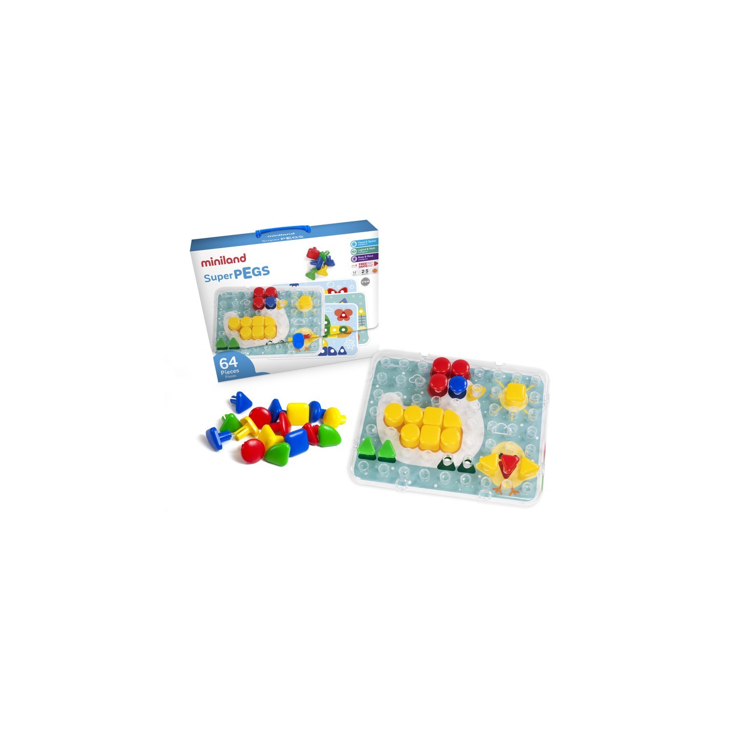 Miniland Super Pegs, 69 Pieces