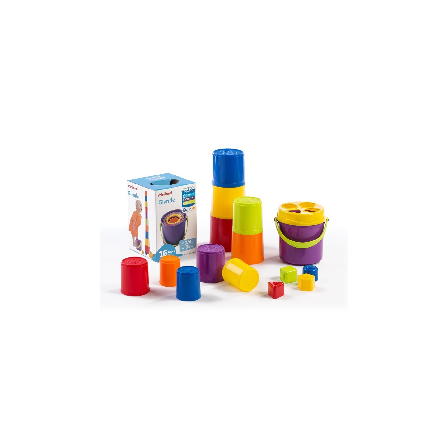 Miniland Giantte Stacking and Nesting Game, 16 Pieces