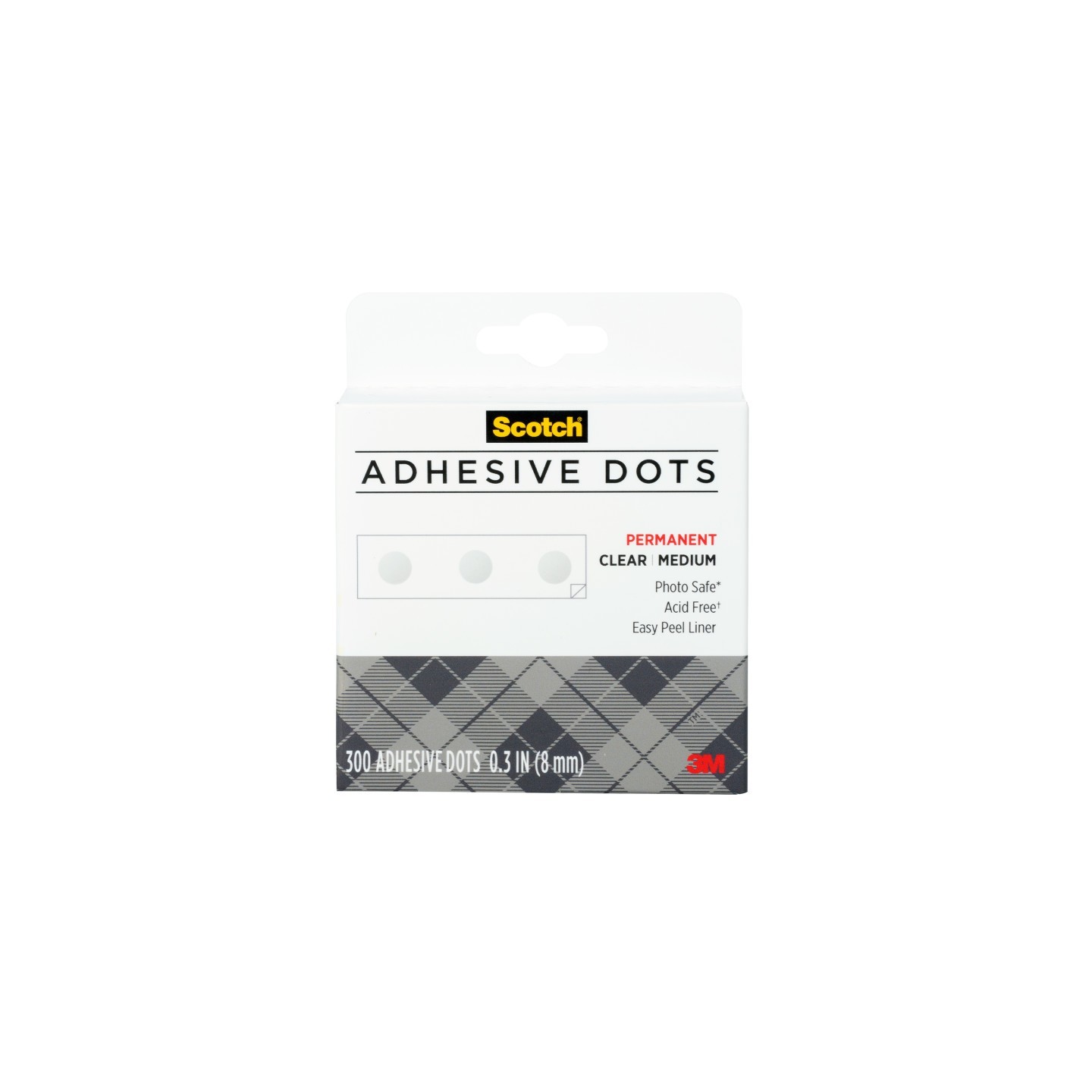 Scotch® Permanent Adhesive Dots, 8mm Medium, Pack of 300