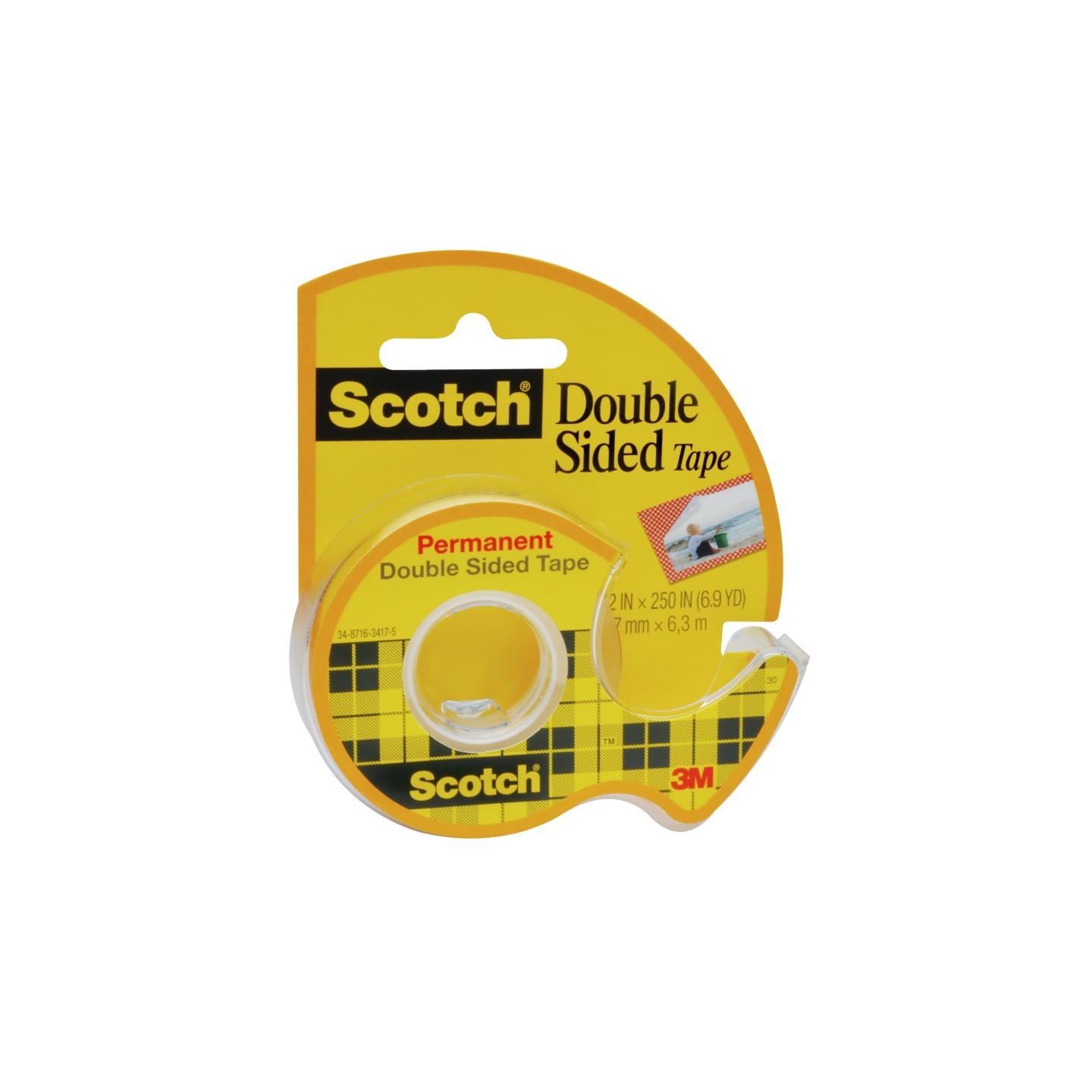 Scotch® Double Sided Tape Dispensered Rolls, 1/2" x 250"