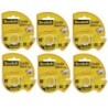 Scotch® Double Sided Tape Dispenser Rolls, 1/2" x 250", 6 Rolls