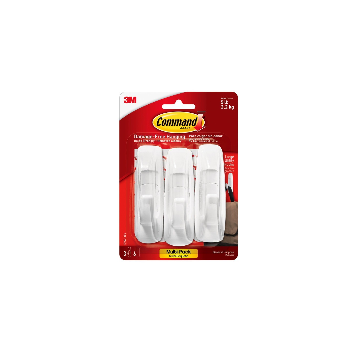 3M® Command™ Large Utility Hooks Multi-Pack, 3 Count