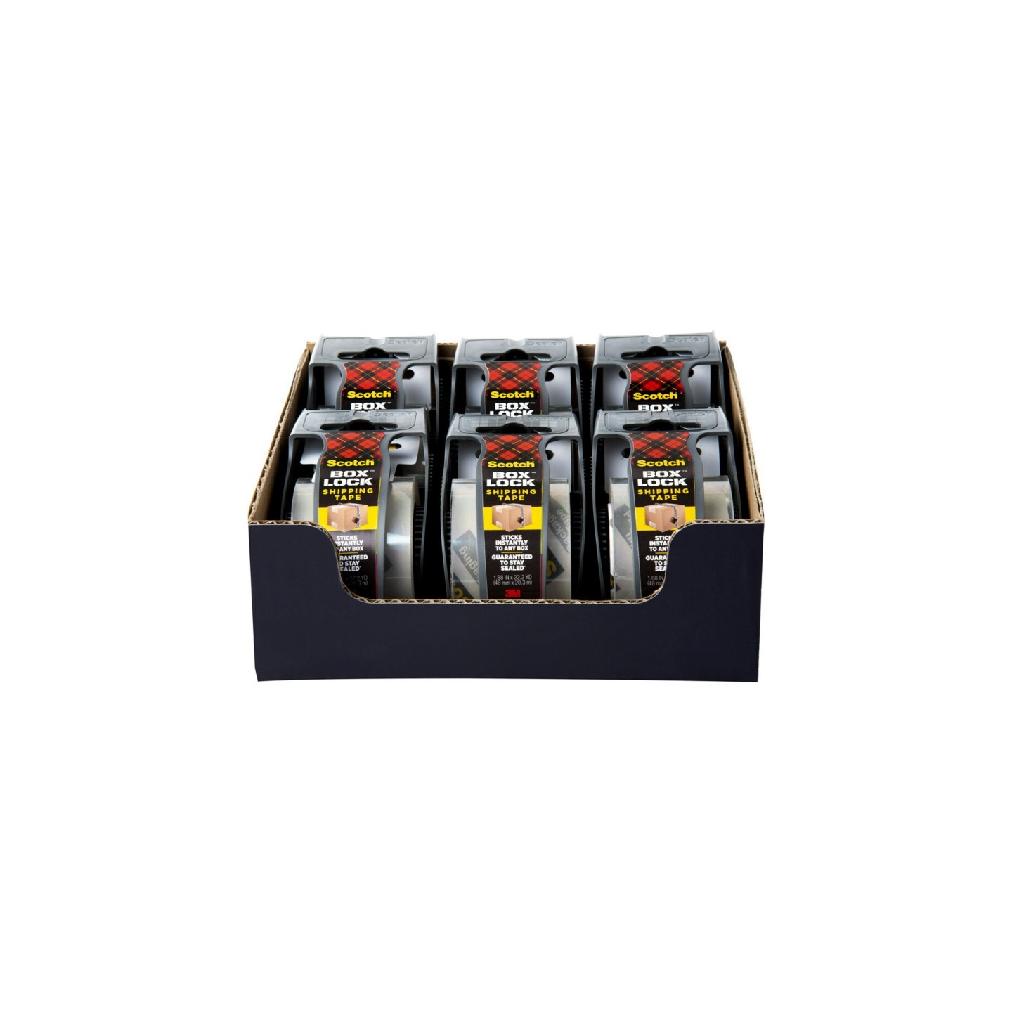 Scotch® Shipping Packaging Tape, 1.88 in x 22.2 yd, Pack of 6