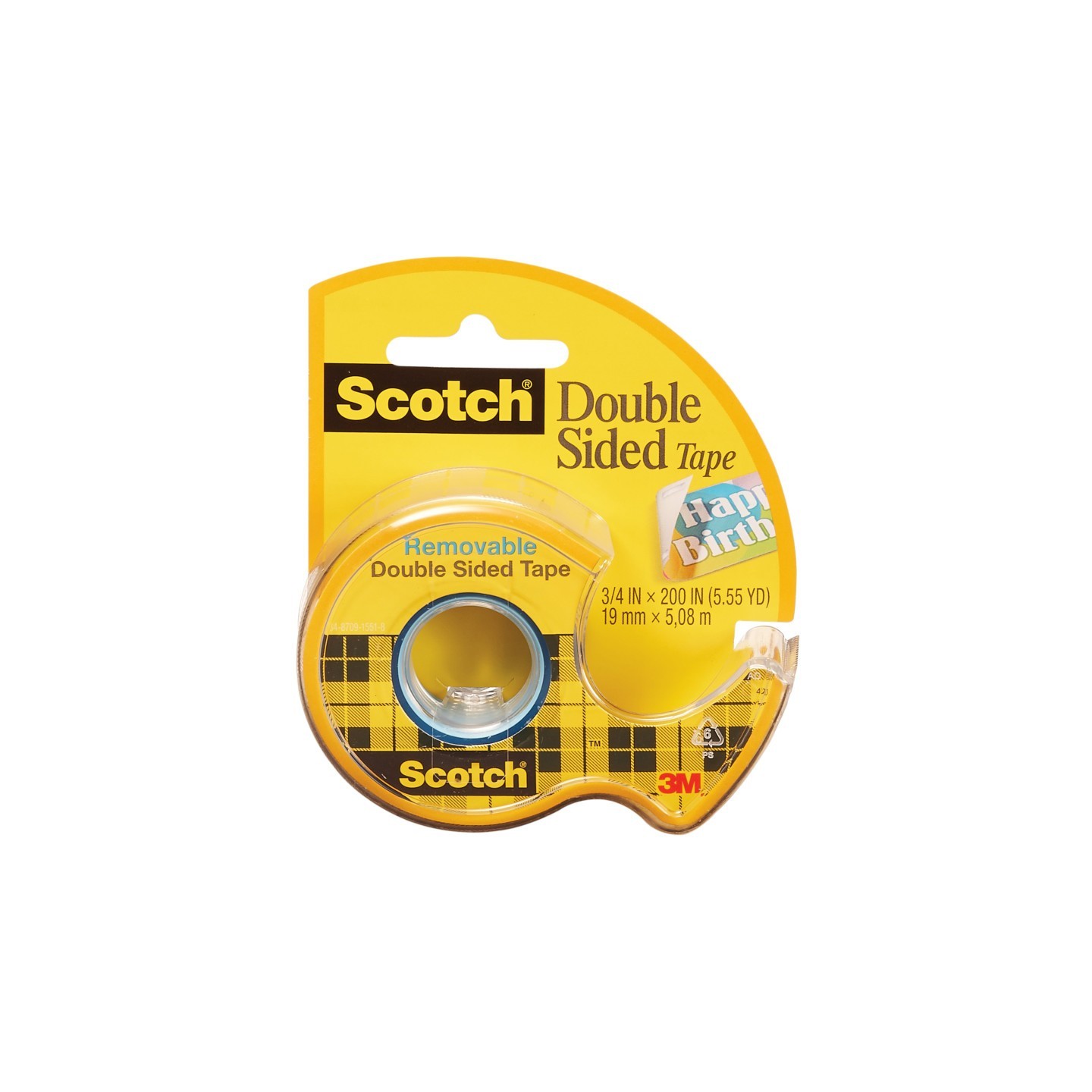 Scotch® Removable Double Sided Tape, 3/4" x 200"