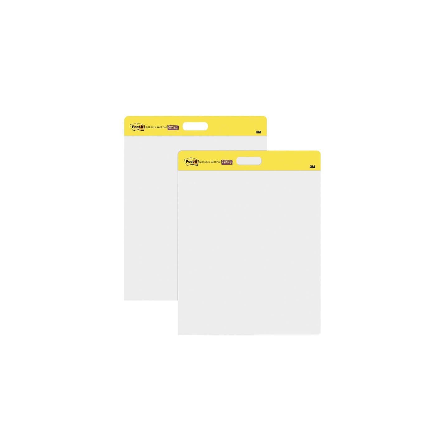 Post-it® Wall Pad, 20 in x 23 in, White, 20 Sheets/Pad, 2 Pads/Pack, Mounts with Command™ Strips included