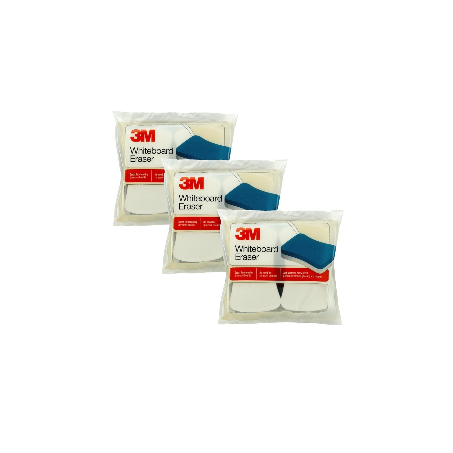 3M® Whiteboard Eraser Pads, 2 Per Pack, 3 Packs