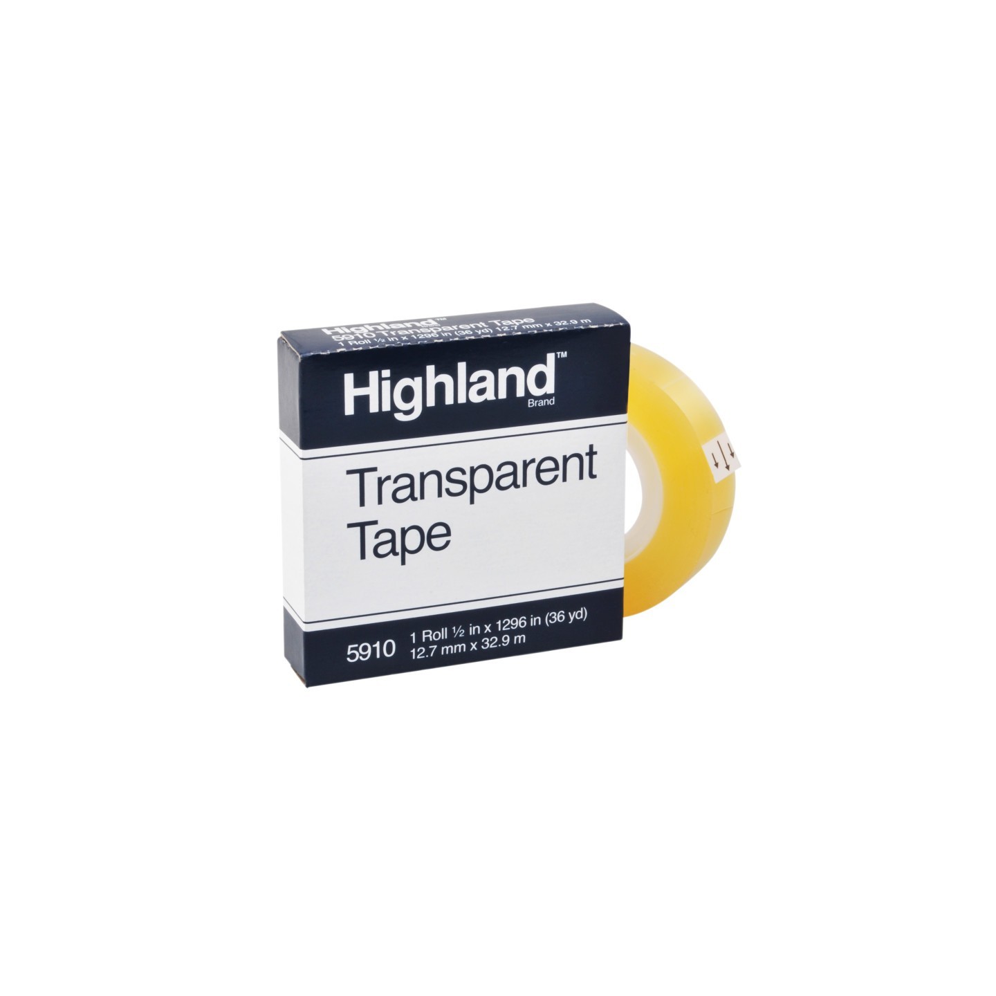 Highland™ Transparent Tape, 1/2" x 1296" Per Roll, 1" Core