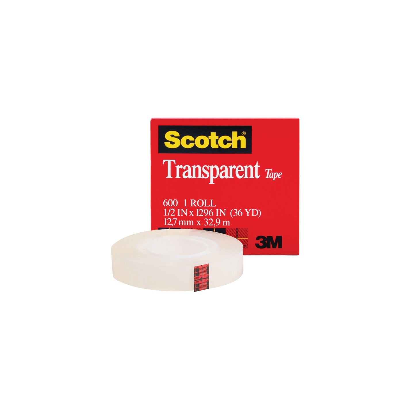Scotch® Transparent Tape Refill Roll, 1/2" x 1296", 1 Roll