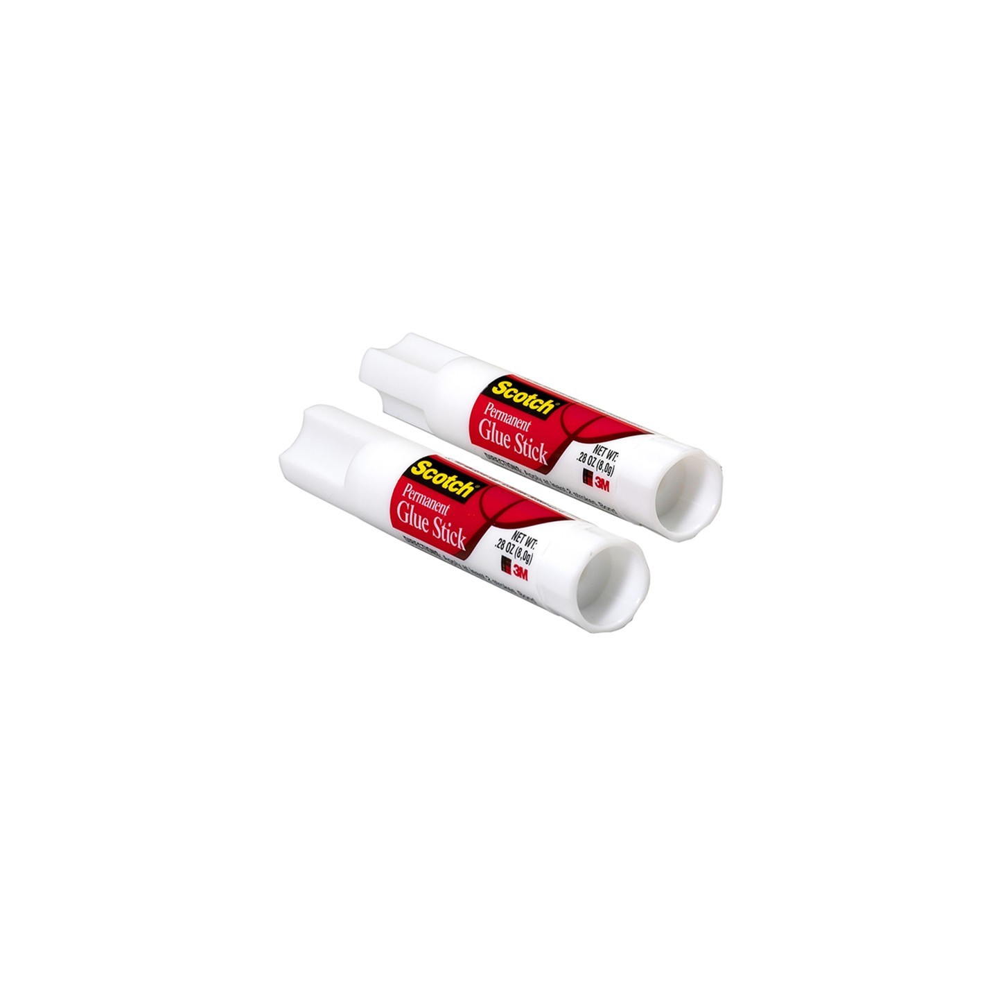 Scotch® Permanent Glue Stick, White, .28 oz, Pack of 2