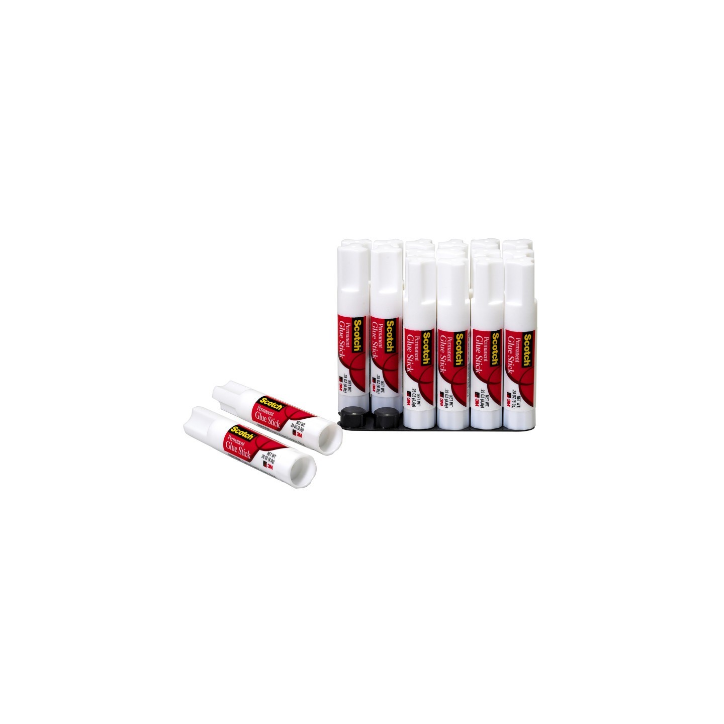 Scotch® Permanent Glue Stick, White, .28 oz, 2 Per Pack, 6 Packs