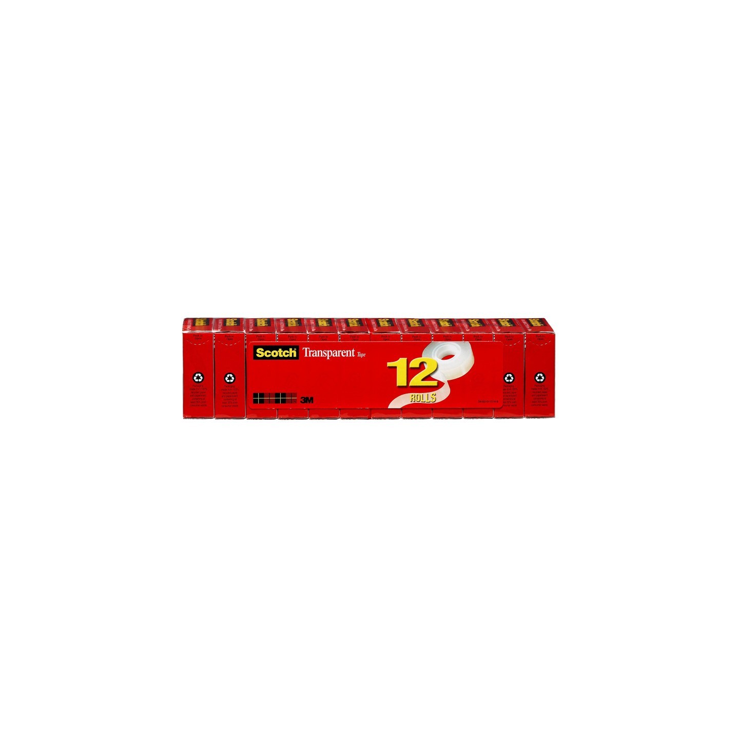 Scotch® Transparent Tape, 3/4" x 1000", Pack of 12