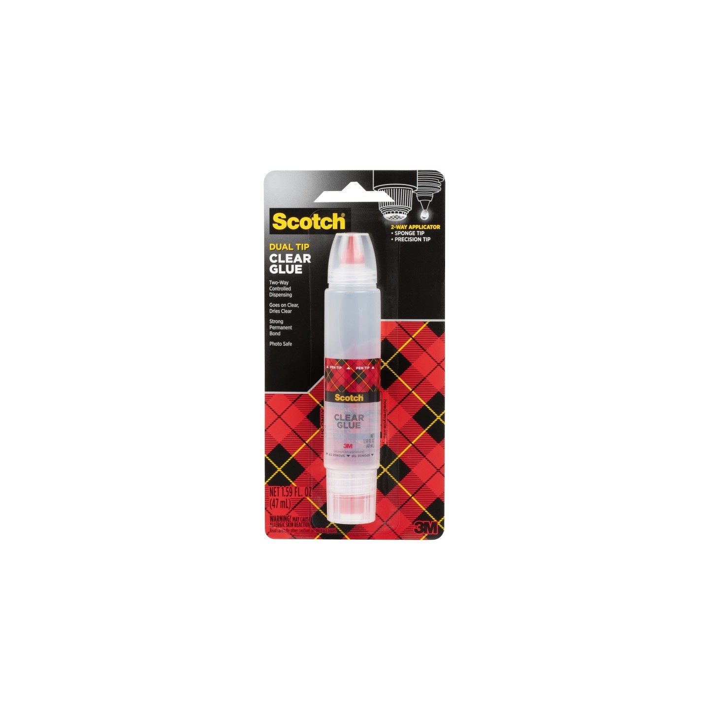 Scotch® Clear Glue in 2-Way Applicator, .95 oz.