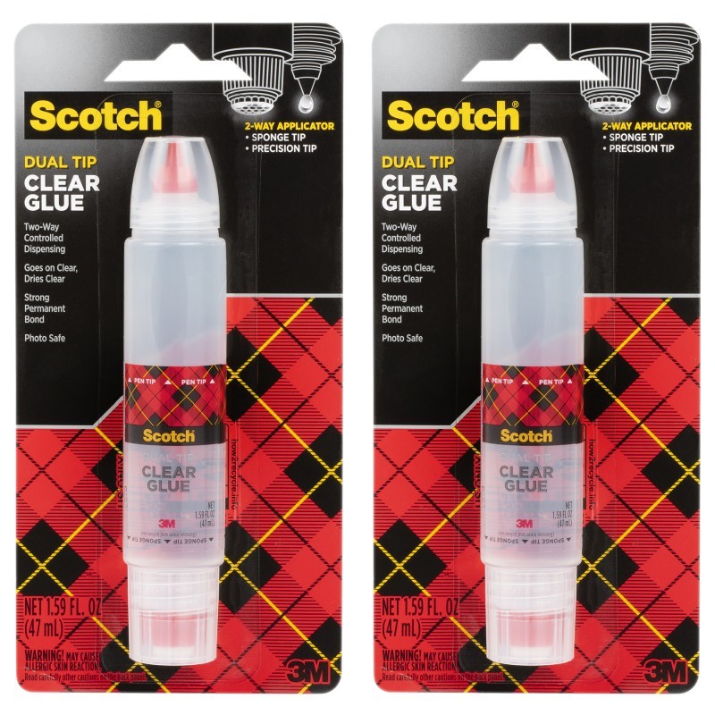 Scotch® Clear Glue in 2-Way Applicator, .95 oz, Pack of 2