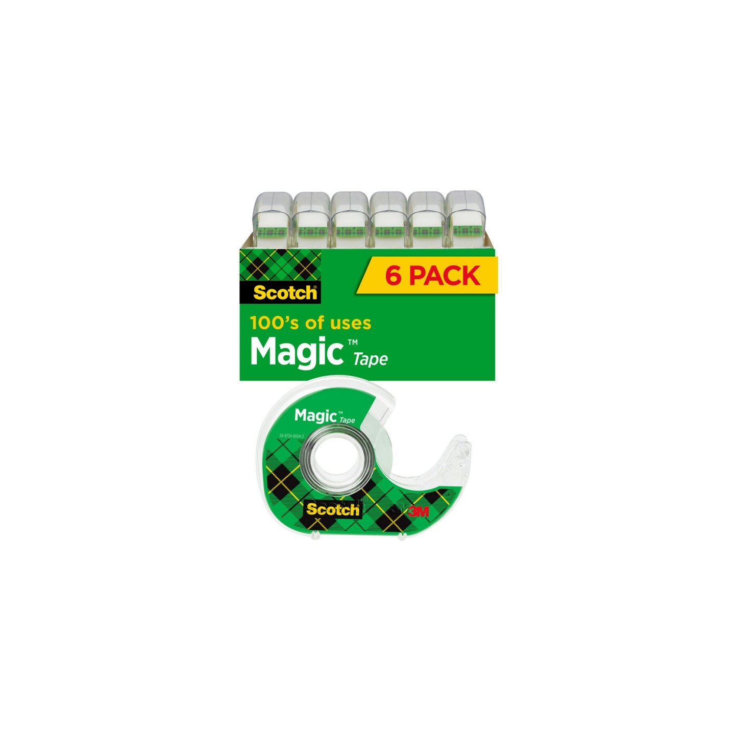 Scotch® Magic™ Tape, 3/4" x 650", Pack of 6