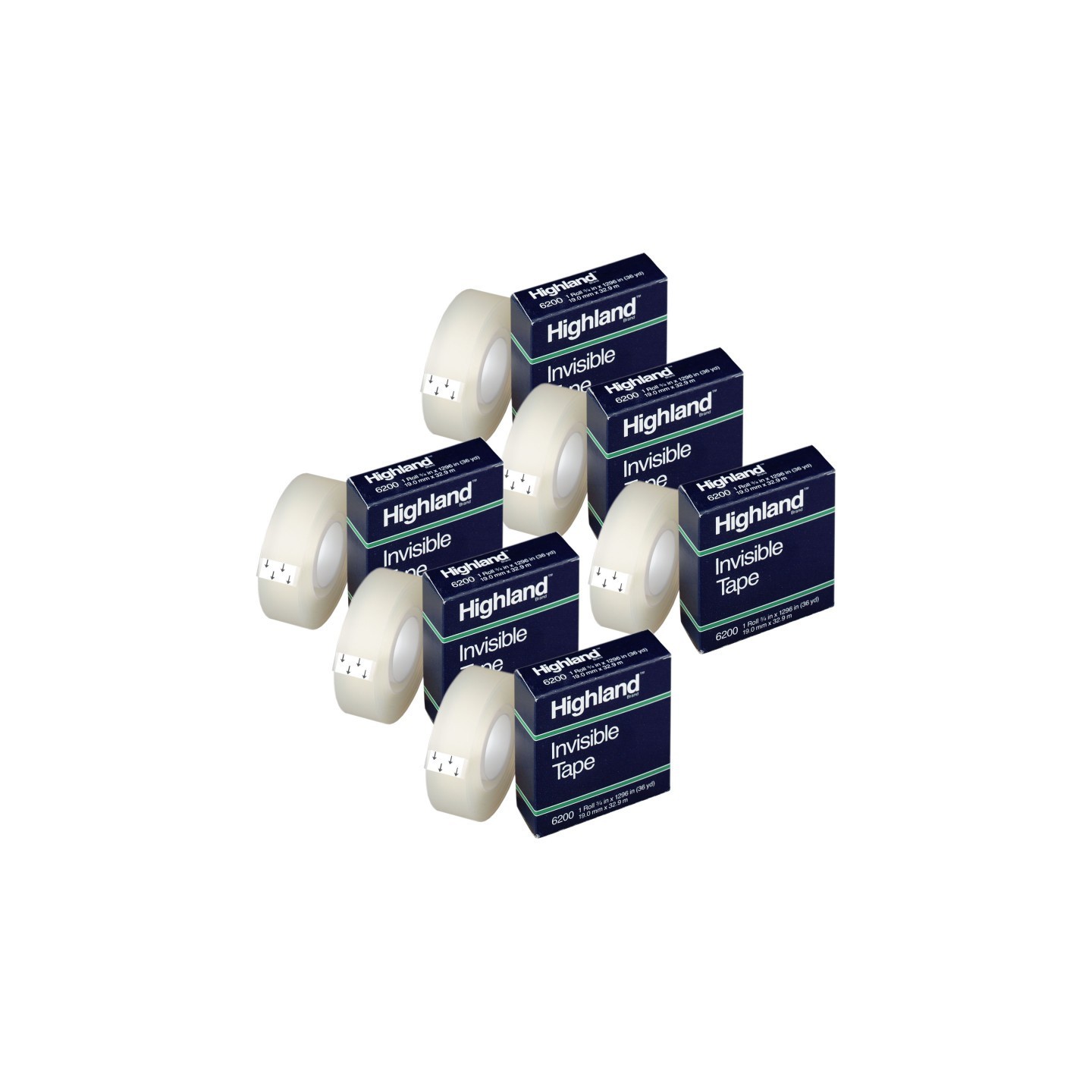 Highland™ Invisible Tape, 3/4" x 1296", 6 Rolls