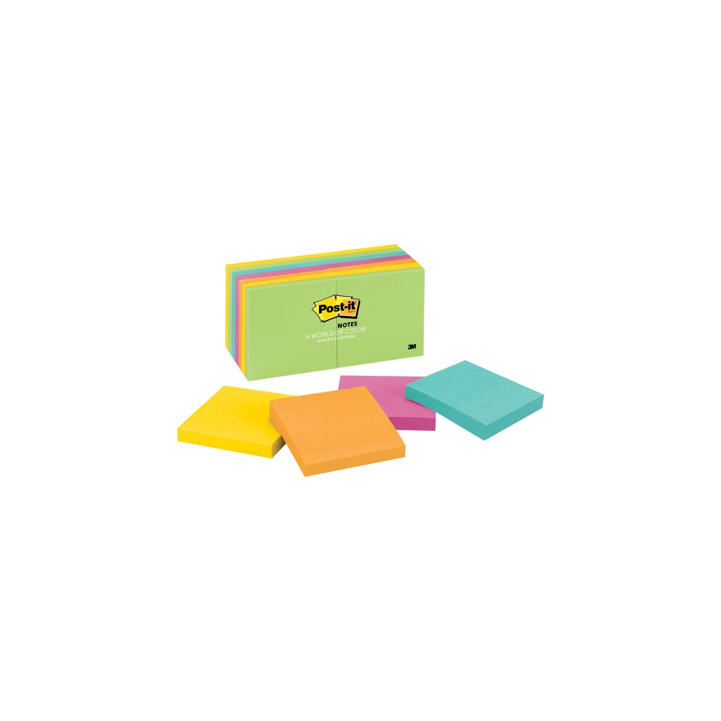 Post-it® Notes, 3" x 3", Jaipur Collection, 14 Pads