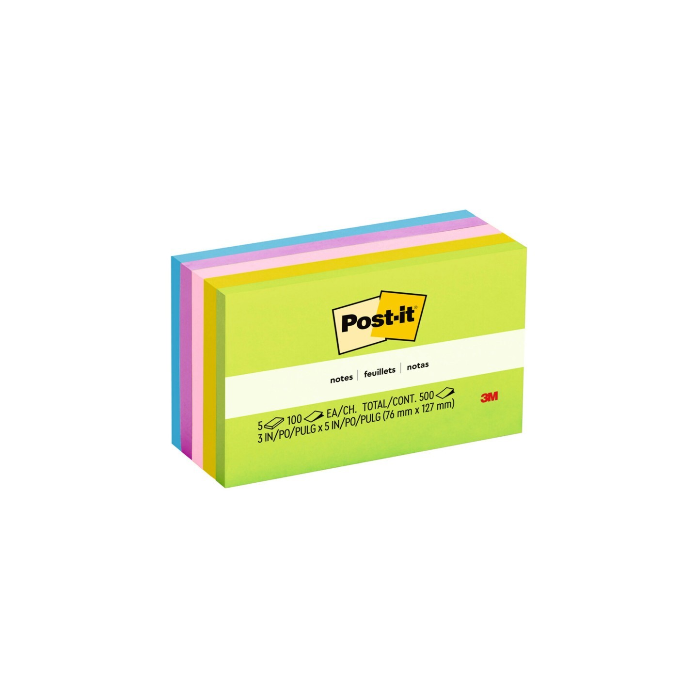 Post-it® Notes, 3 in x 5 in, Floral Fantasy, 5 Pads