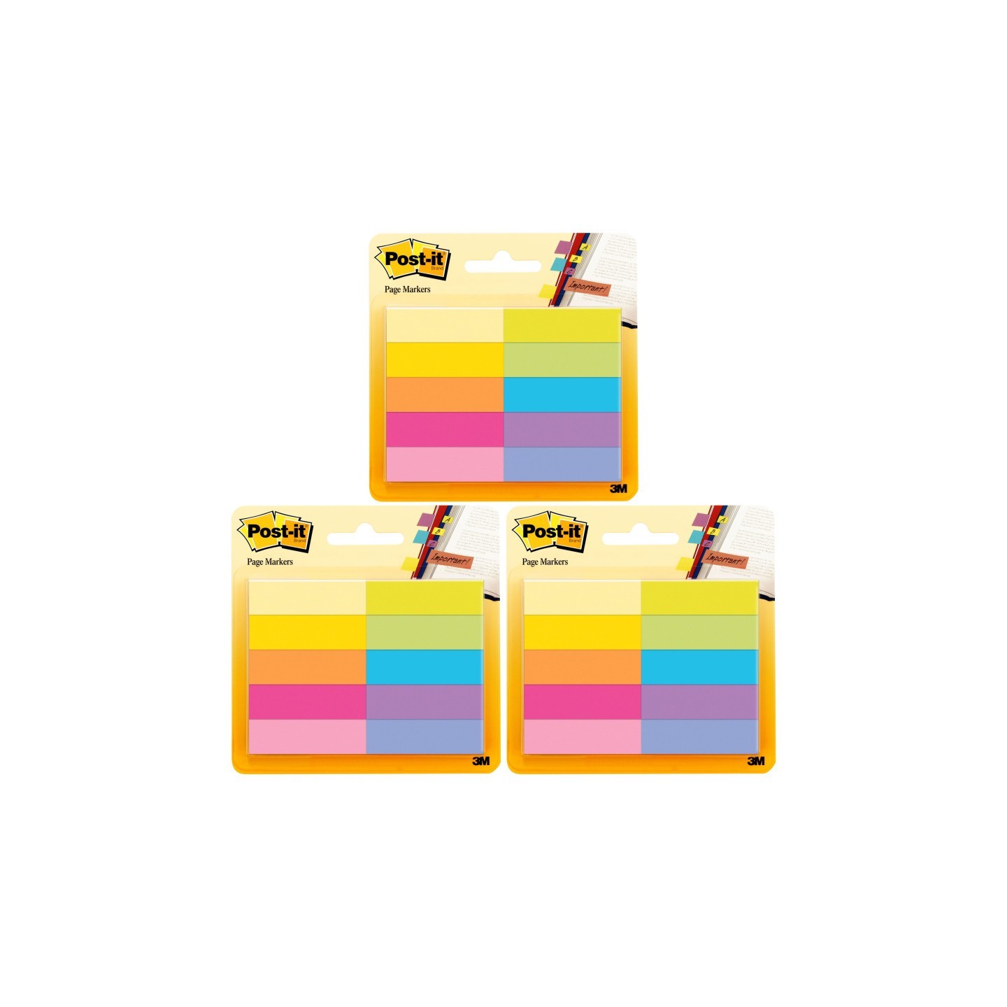 Post-it® Page Markers, 50 Sheets/Pad, 10 Pads/Pack, 3 Packs