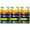 Post-it® Flags, Assorted Primary Colors, .47 in. Wide, 35 Flags/Dispenser, 4 Dispensers/Pack, 3 Packs
