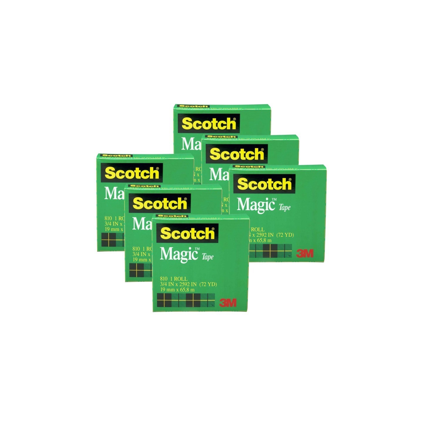 Scotch® Magic™ Tape Refill Rolls, 3/4" x 1296" Per Roll, 6 Rolls