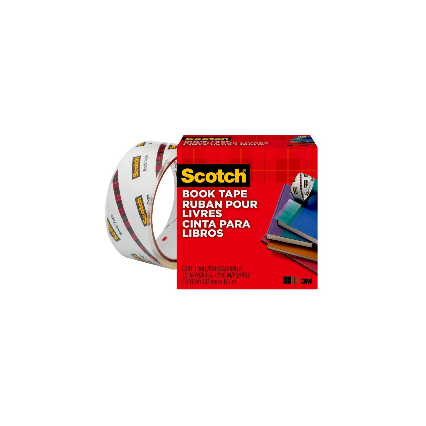 Scotch® Book Tape, 1-1/2 in x 15 yd Roll