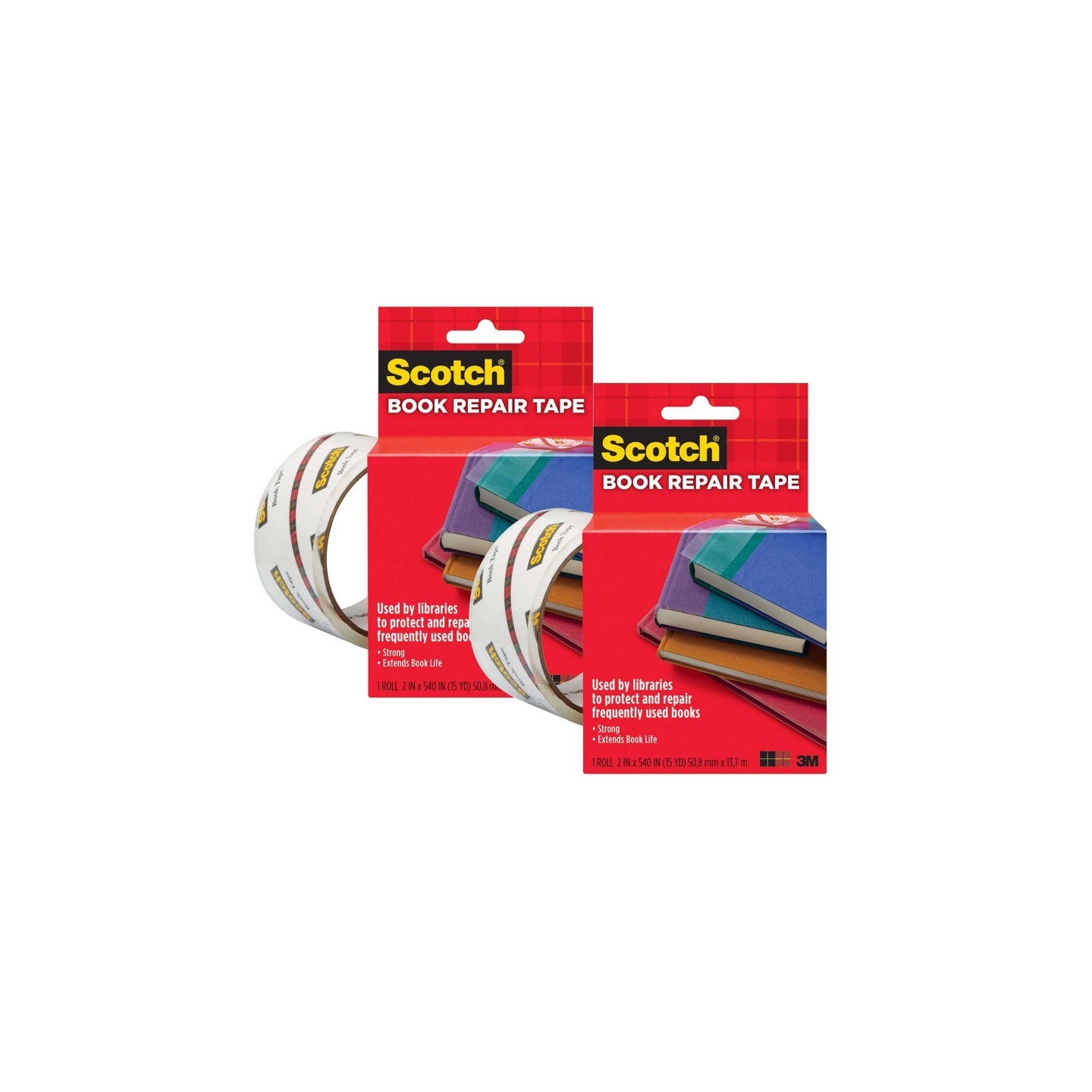 Scotch® Book Tape, 2 in x 15 yd Per Roll, 2 Rolls