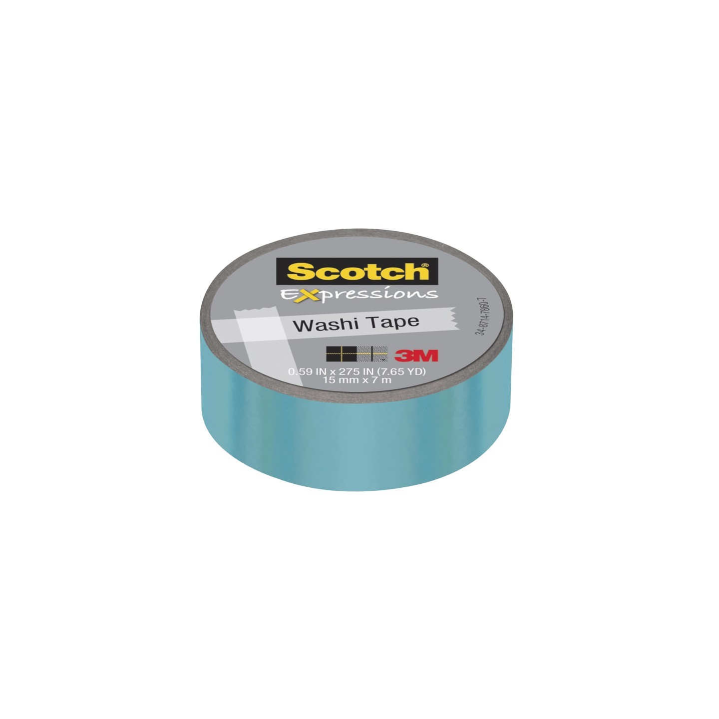 Scotch® Expressions Washi Tape, .59" x 275", Iridescent Blue