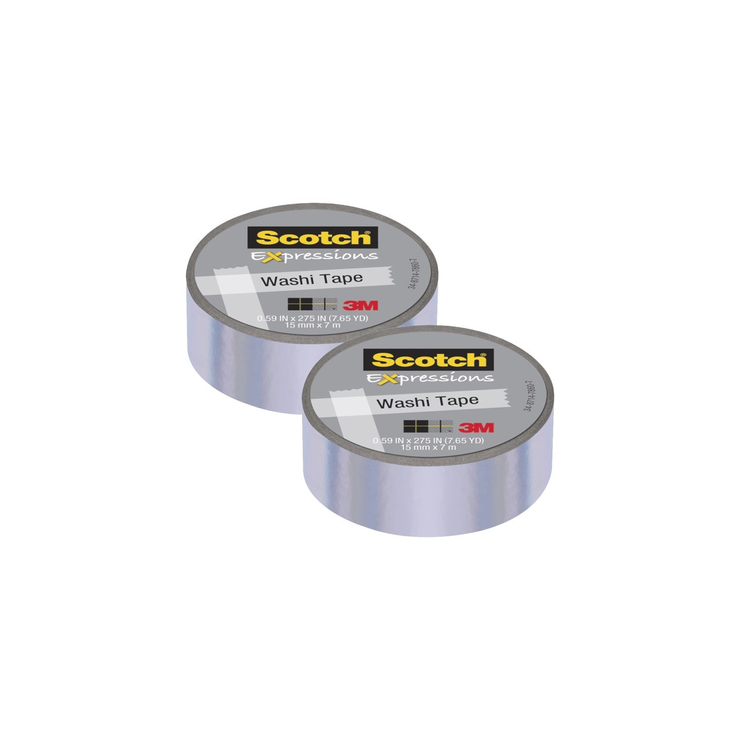 Scotch® Expressions Washi Tape, .59" x 275", Iridescent Purple, Pack of 2