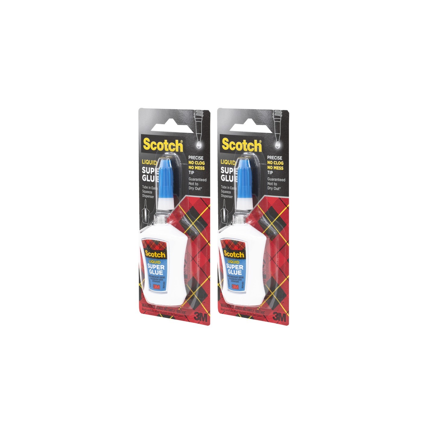 Scotch® Super Glue Liquid, Bottle, .18 oz, Pack of 2