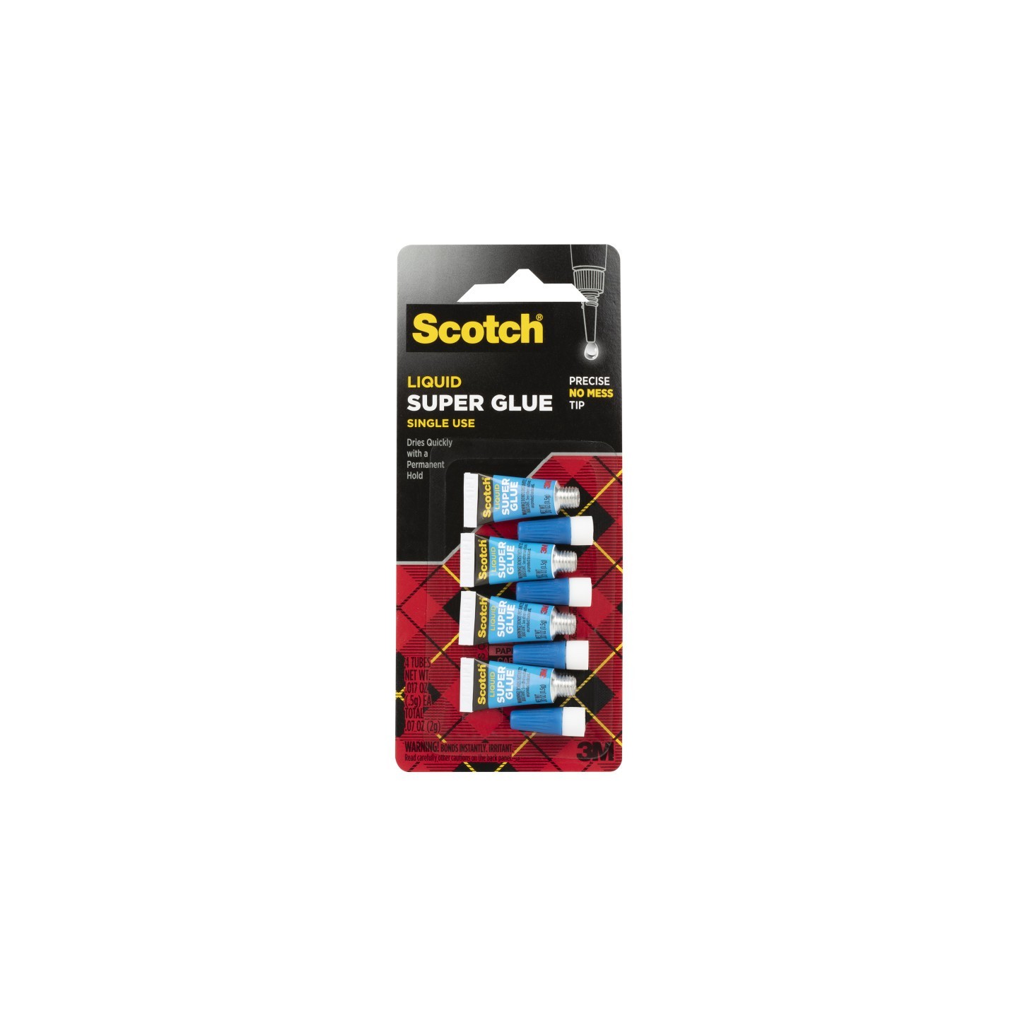 Scotch® Super Glue Liquid, Single Use, Pack of 4