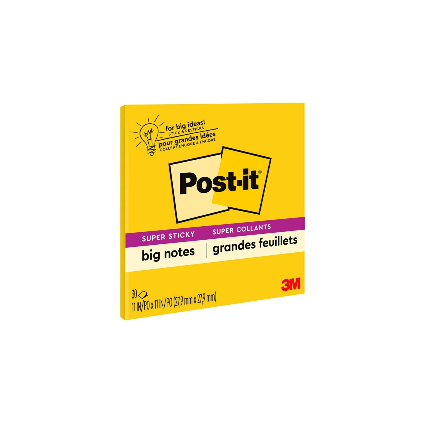 Post-it® Super Sticky Big Note, 11 in. x 11 in., Yellow