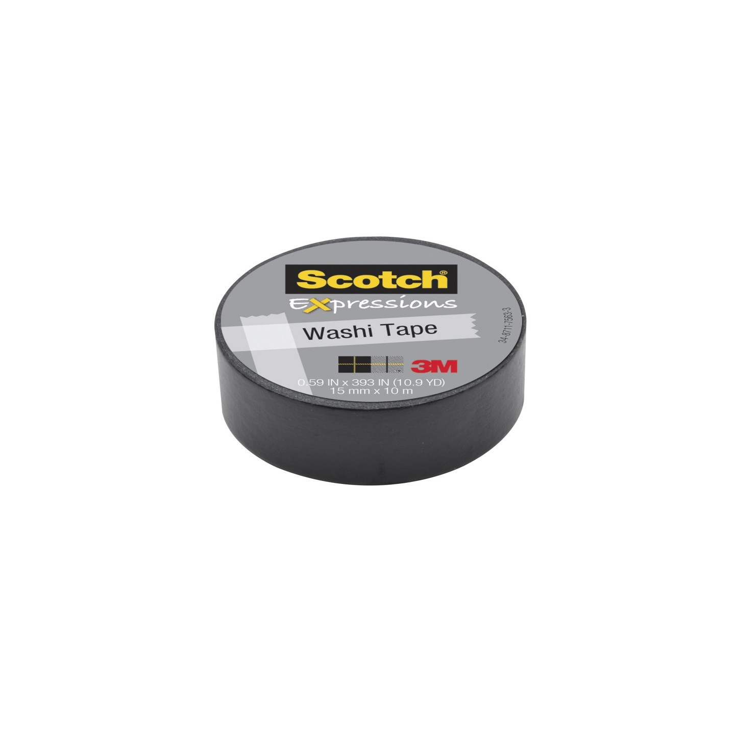 Scotch® Expressions Washi Tape, .59" x 393", Black