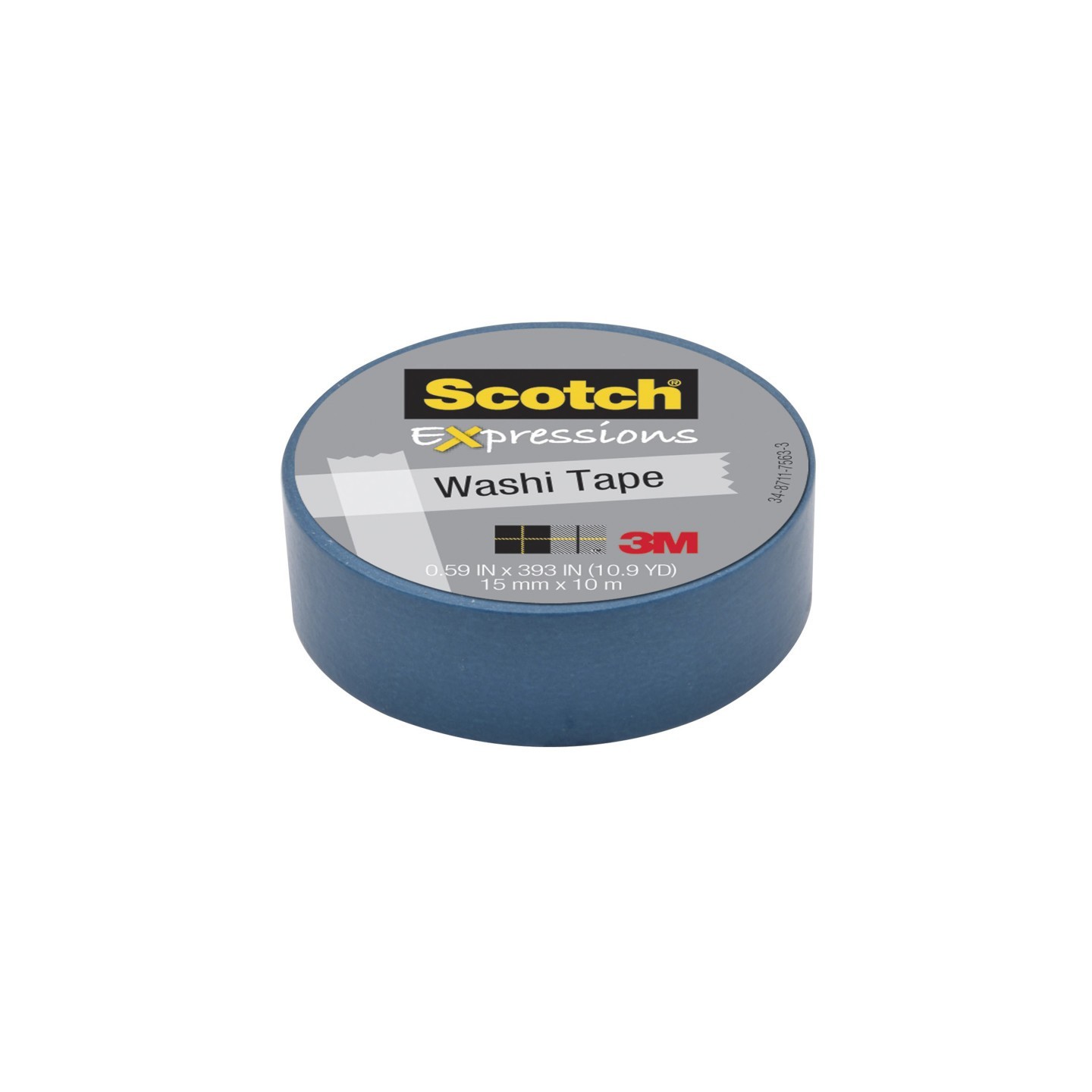 Scotch® Expressions Washi Tape, .59" x 393", Blue