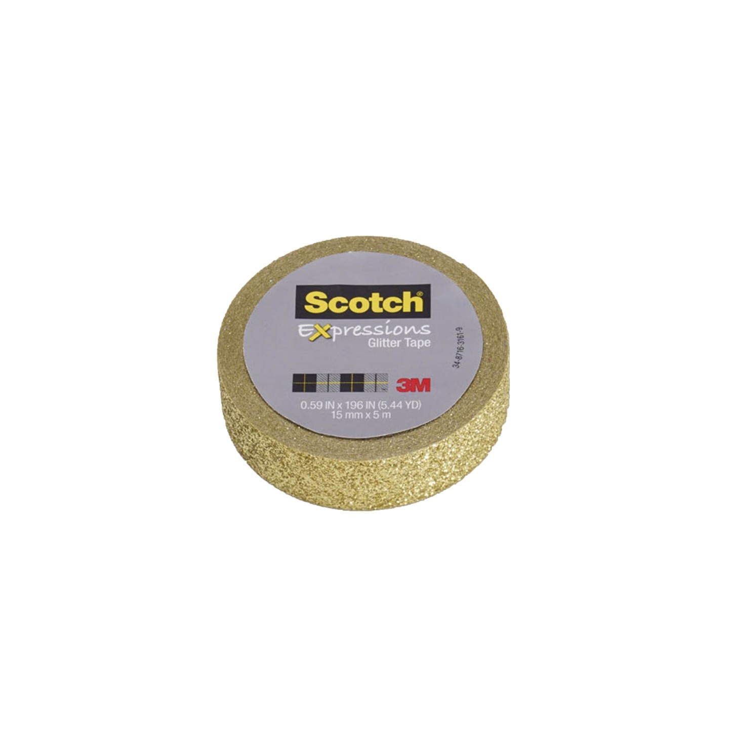 Scotch® Expressions Glitter Tape, .59" x 196", Gold Glitter