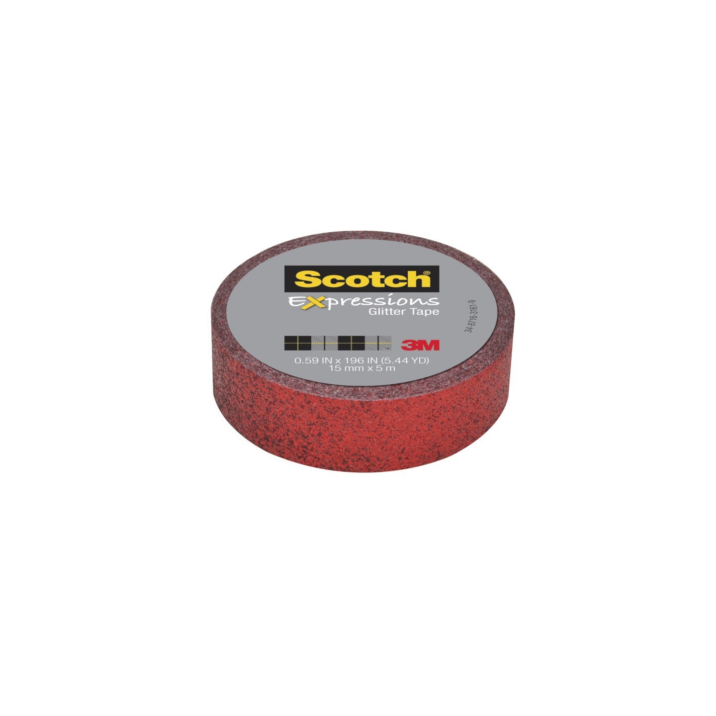 Scotch® Expressions Glitter Tape, .59" x 196", Red Glitter