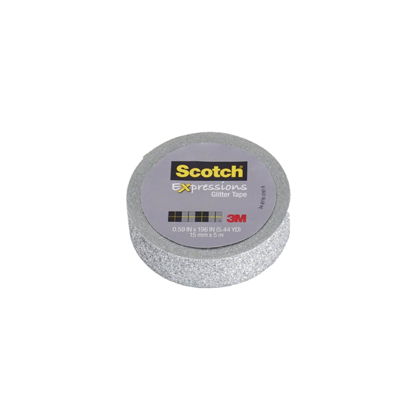 Scotch® Expressions Glitter Tape, .59" x 196", Silver Glitter