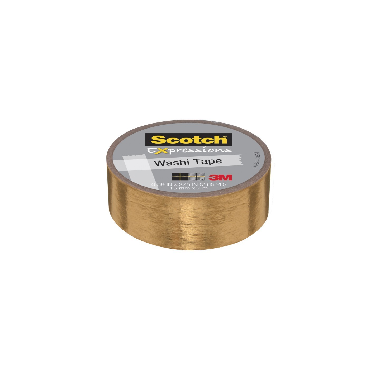 Scotch® Expressions Washi Tape, .59" x 275", Gold Foil